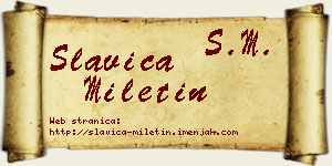 Slavica Miletin vizit kartica